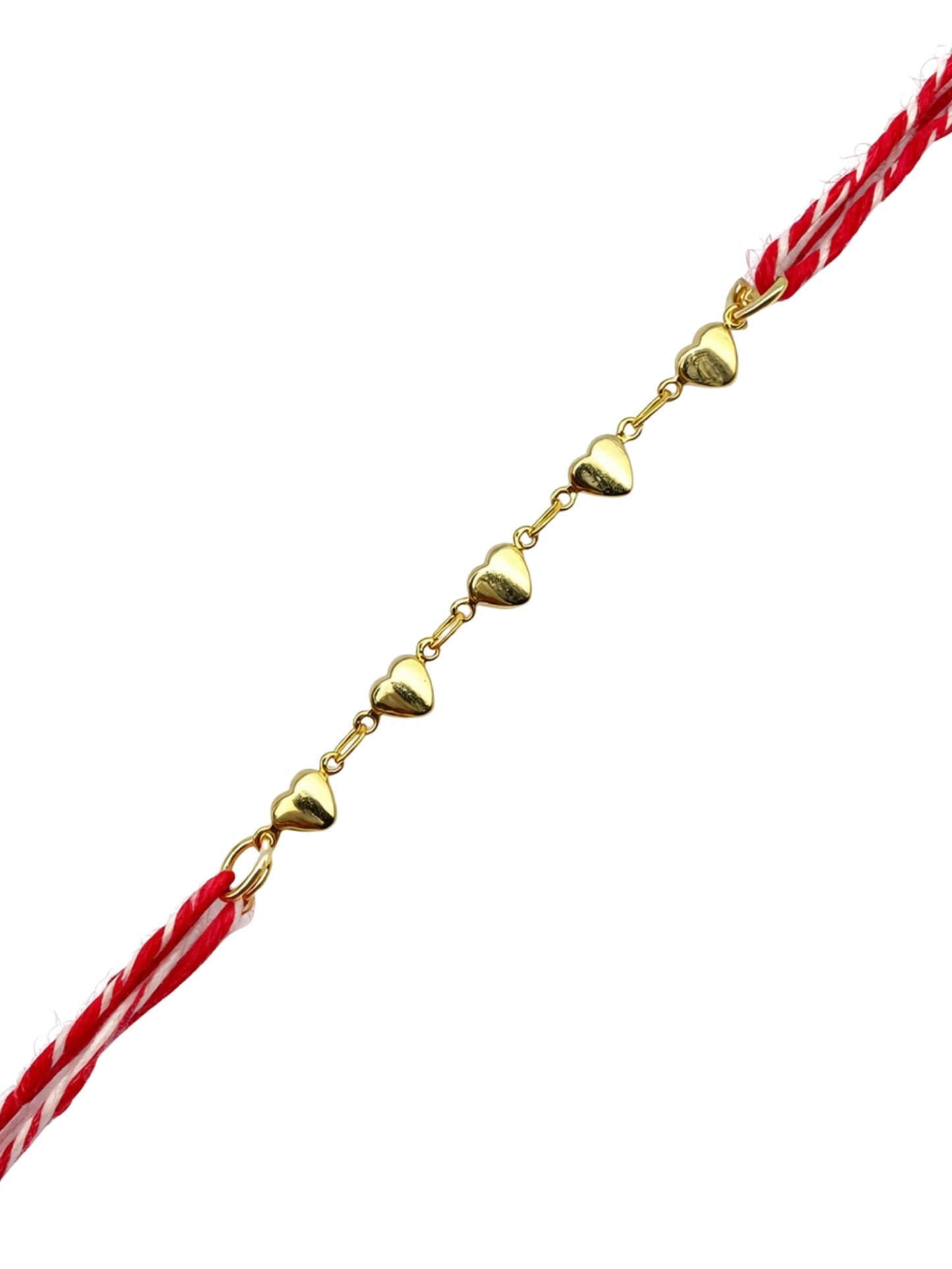 Gold-Plated Heart Chain Rakhi Bracelet For Bhai Bhaiya Bro