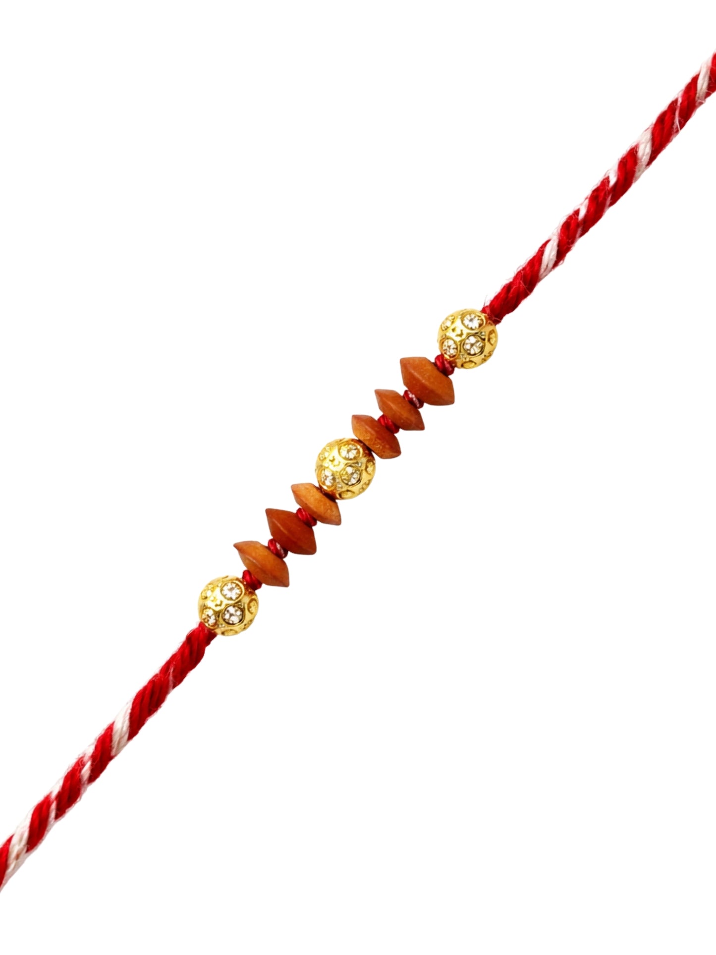 Gold-Plated Beads Rakhi Bracelet For Bro