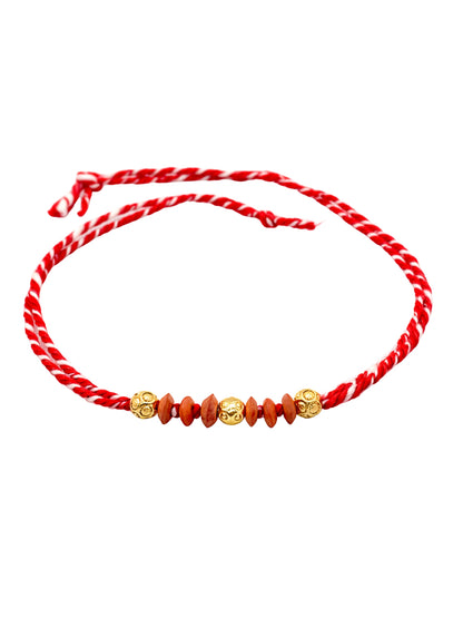 Gold-Plated Beads Rakhi Bracelet For Bro