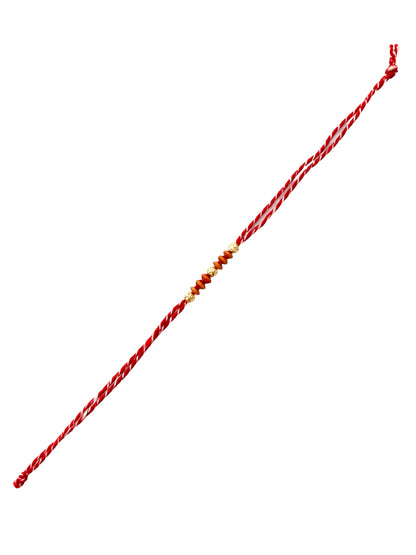 Gold-Plated Beads Rakhi Bracelet For Bro