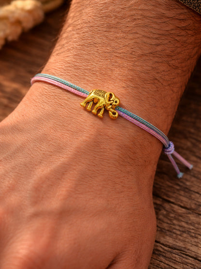 Elephant Rakhi Bracelet Gold For Bhai Bhaiya Bro