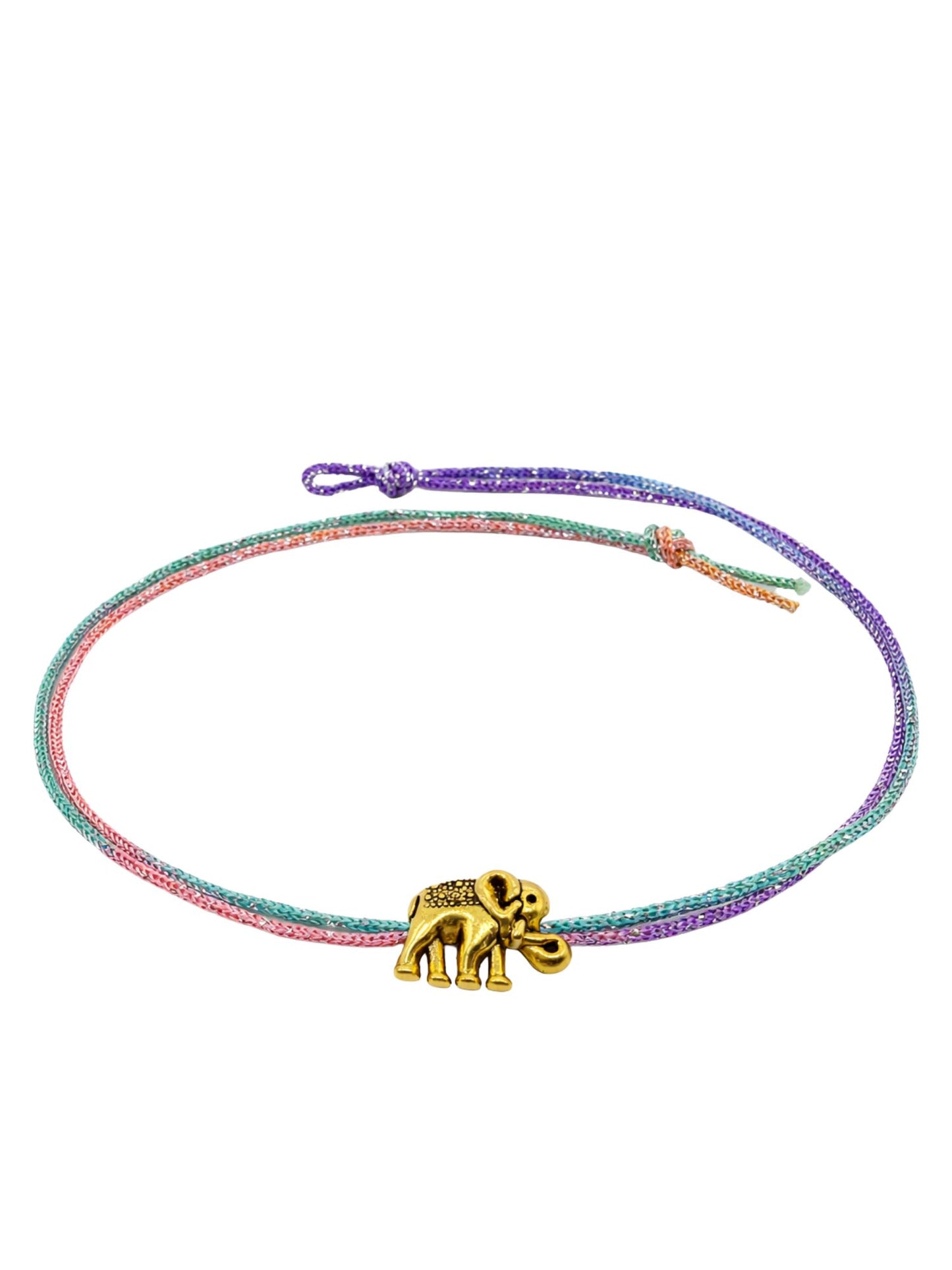 (Set of 2) Gold Beads Elephant Rakhi Bracelet for Bhai Bhaiya Bro