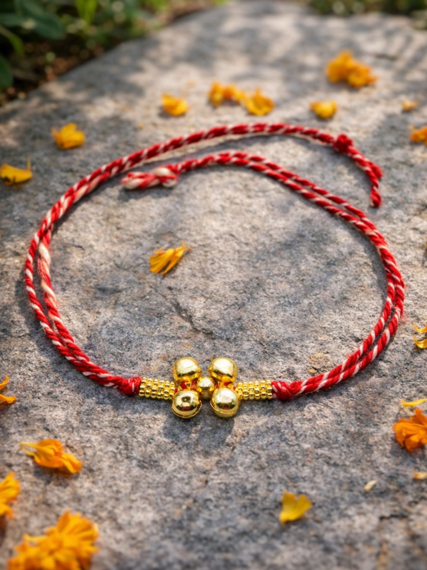 Gold-Plated Beads Rakhi Bracelet For Bhai Bhaiya Bro