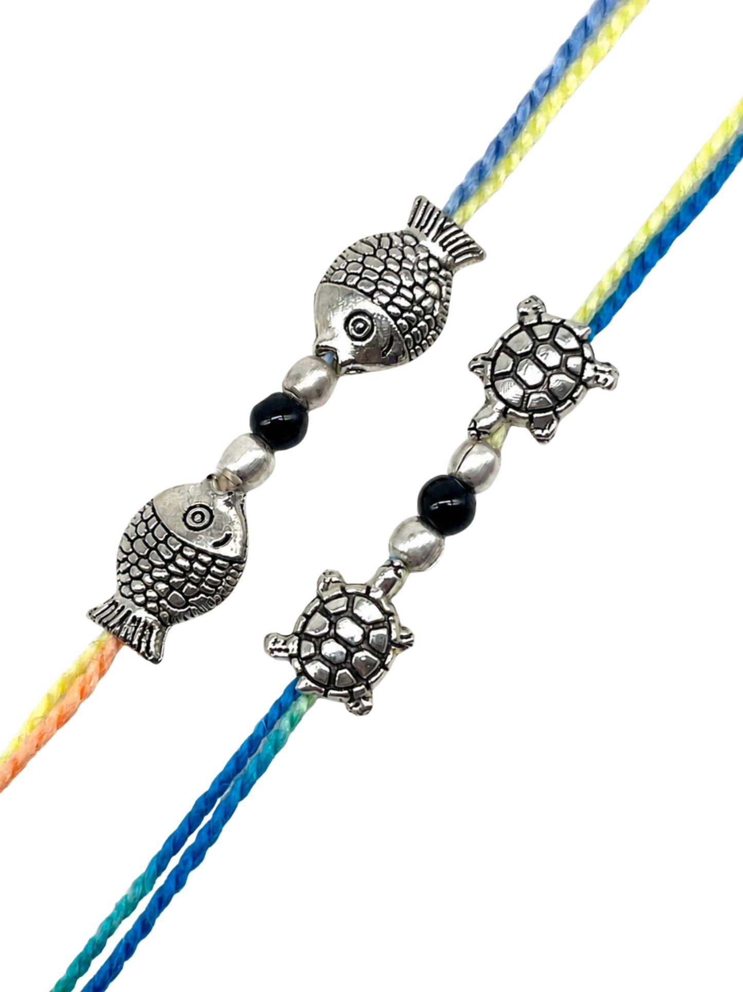 (Set of 2) Fish Turtle Charm Rakhi Bracelet for Bhai Bhaiya Bro