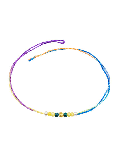 Gold Beaded Pearl Rakhi Bracelet for Bhai Bhaiya Bro