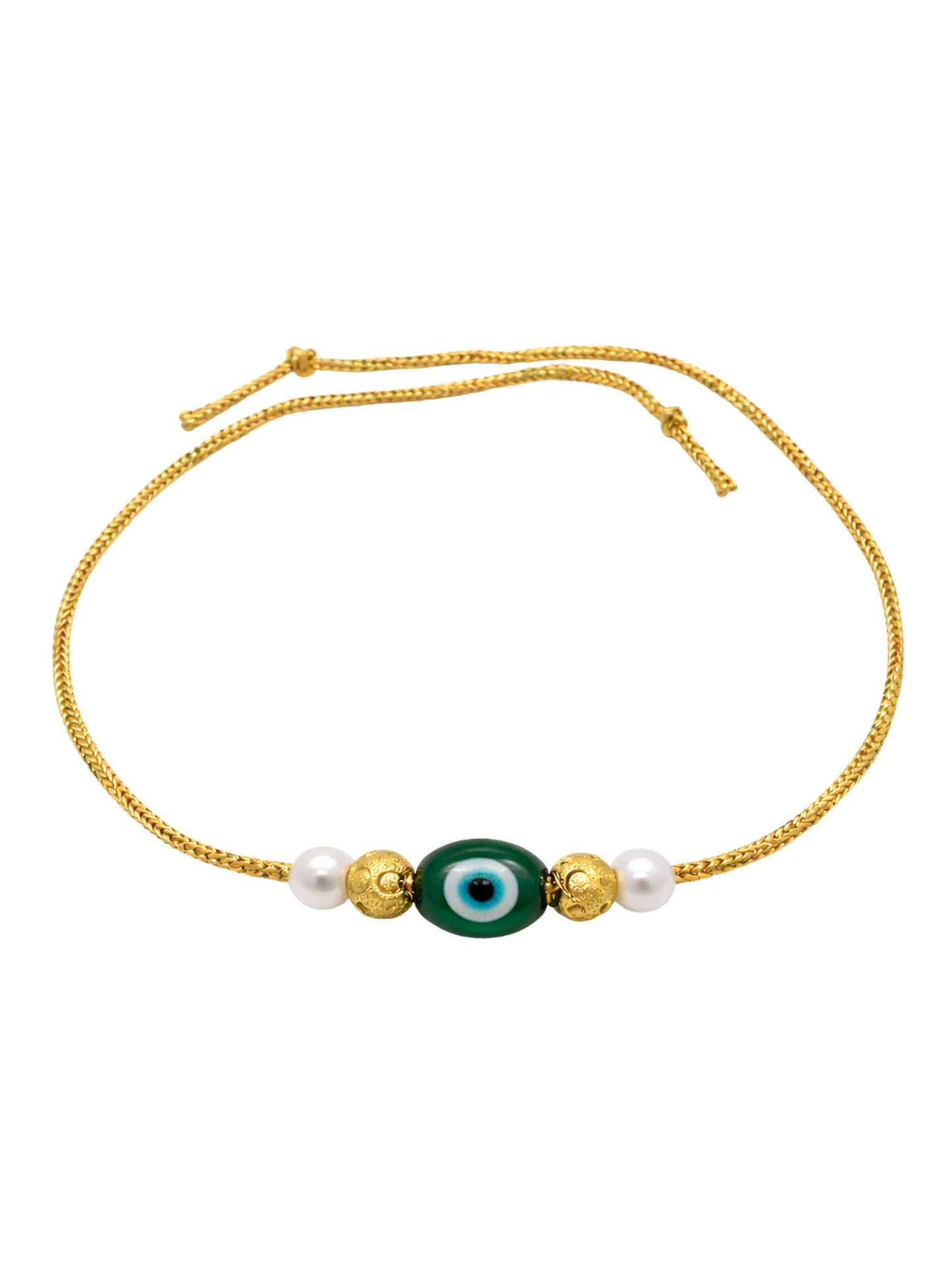 (Set of 2) Evil Eye Pearl Rakhi Bracelet for Bhai Bhaiya Bro