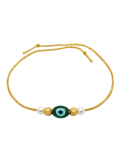 (Set of 2) Evil Eye Pearl Rakhi Bracelet for Bhai Bhaiya Bro
