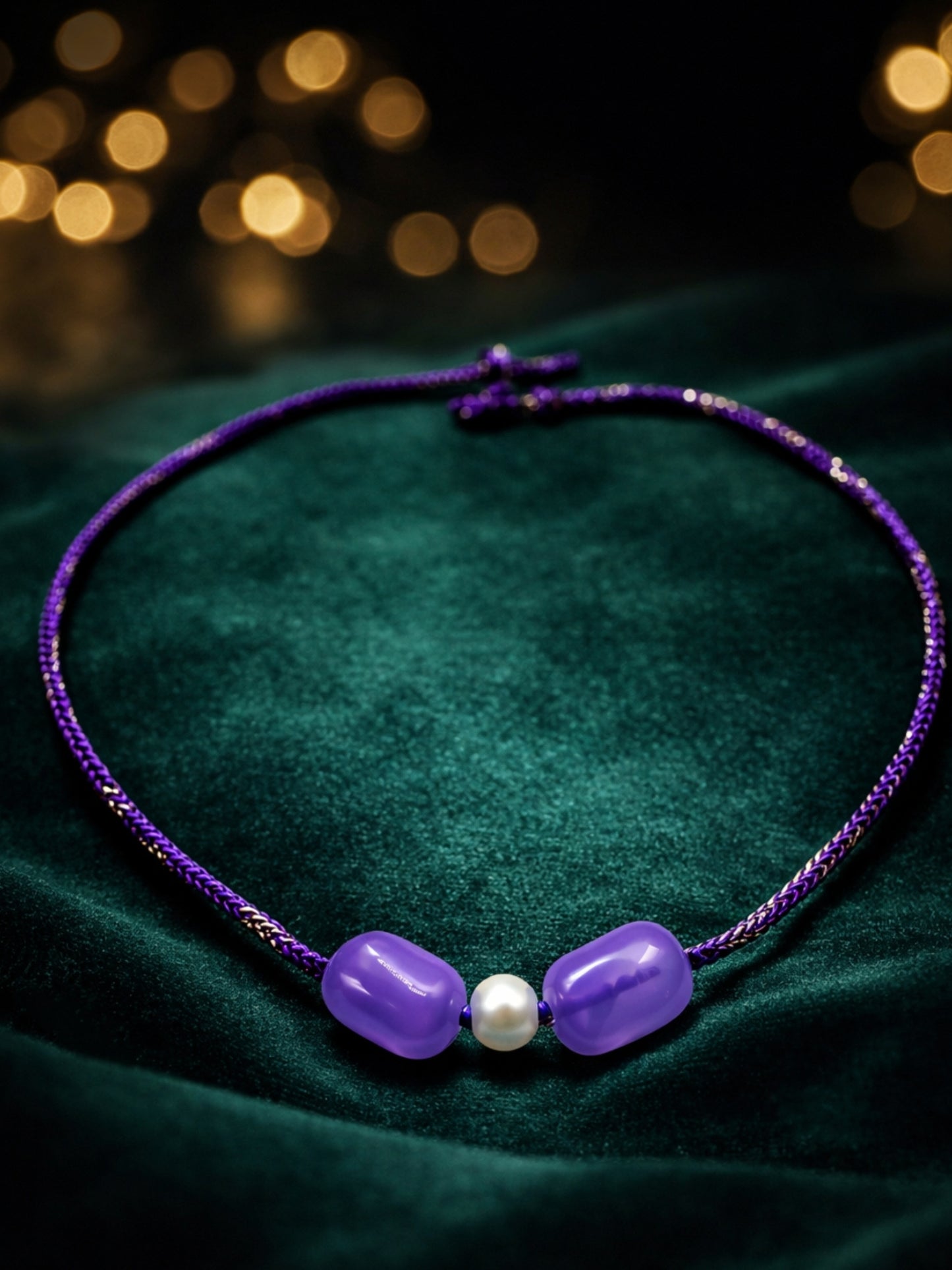 Lavender Pearl Beads Rakhi Bracelet For Bhai Bhaiya Bro