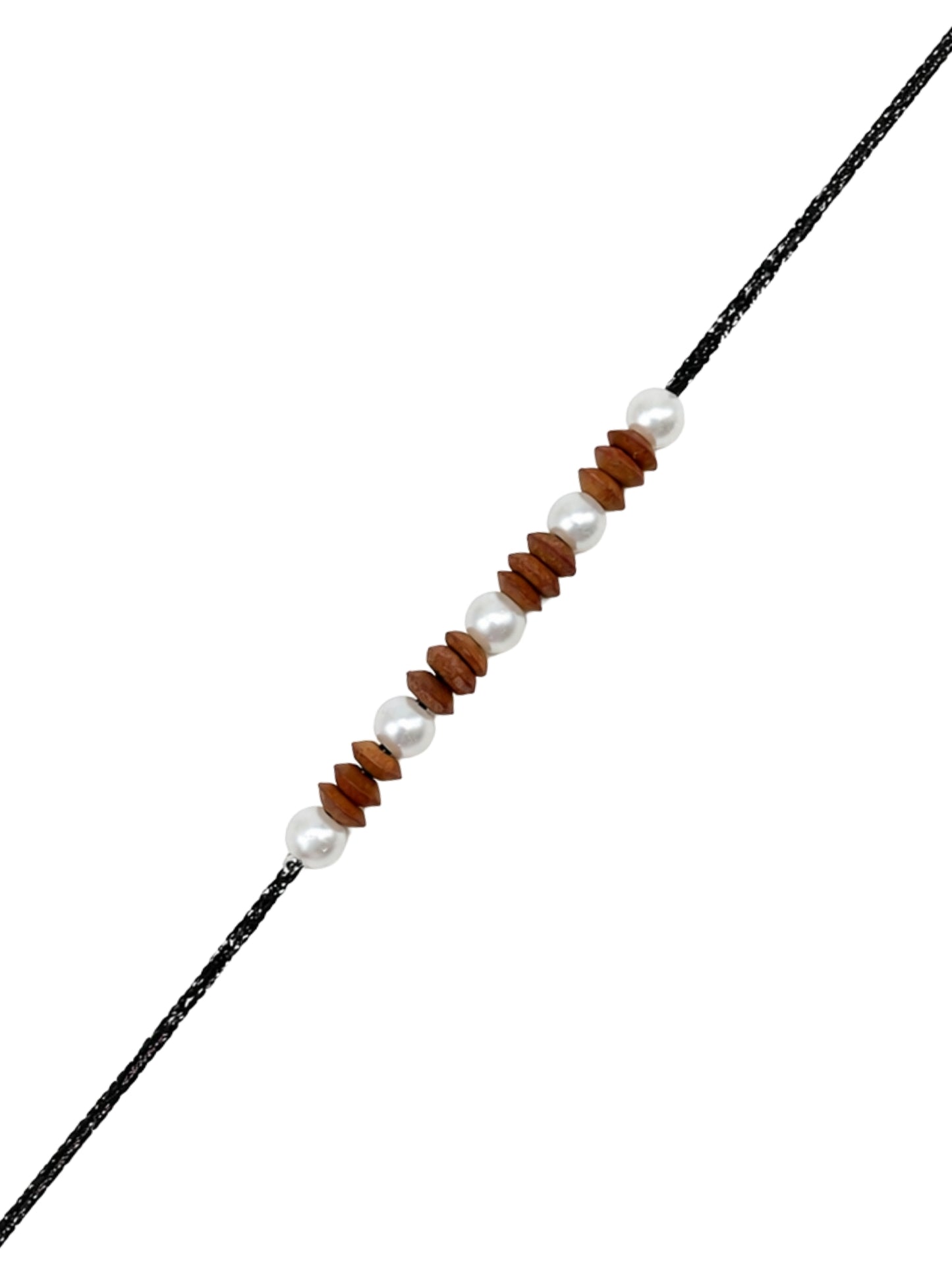 Pearl Wooden Beads Bracelet Rakhi For Bhai Bhaiya Bro