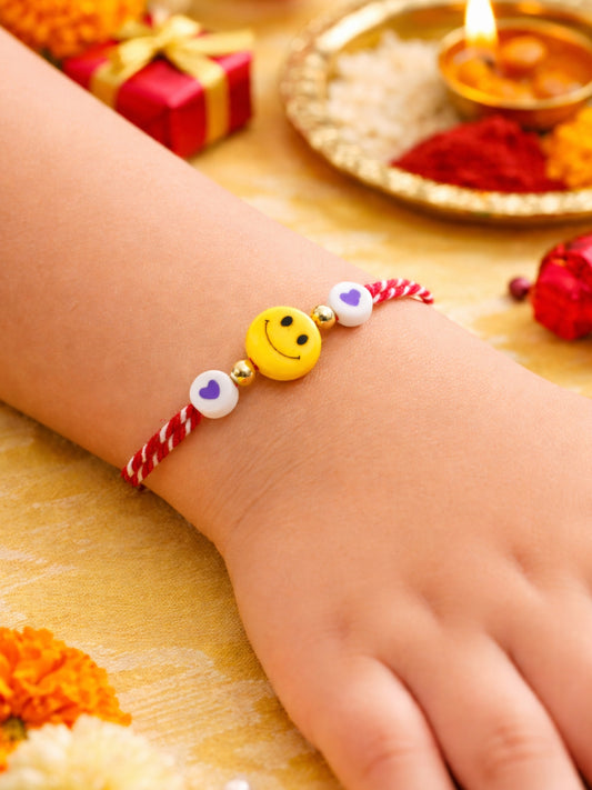 Smiley Face Kids Rakhi Bracelet For Bhai Bhaiya Bro