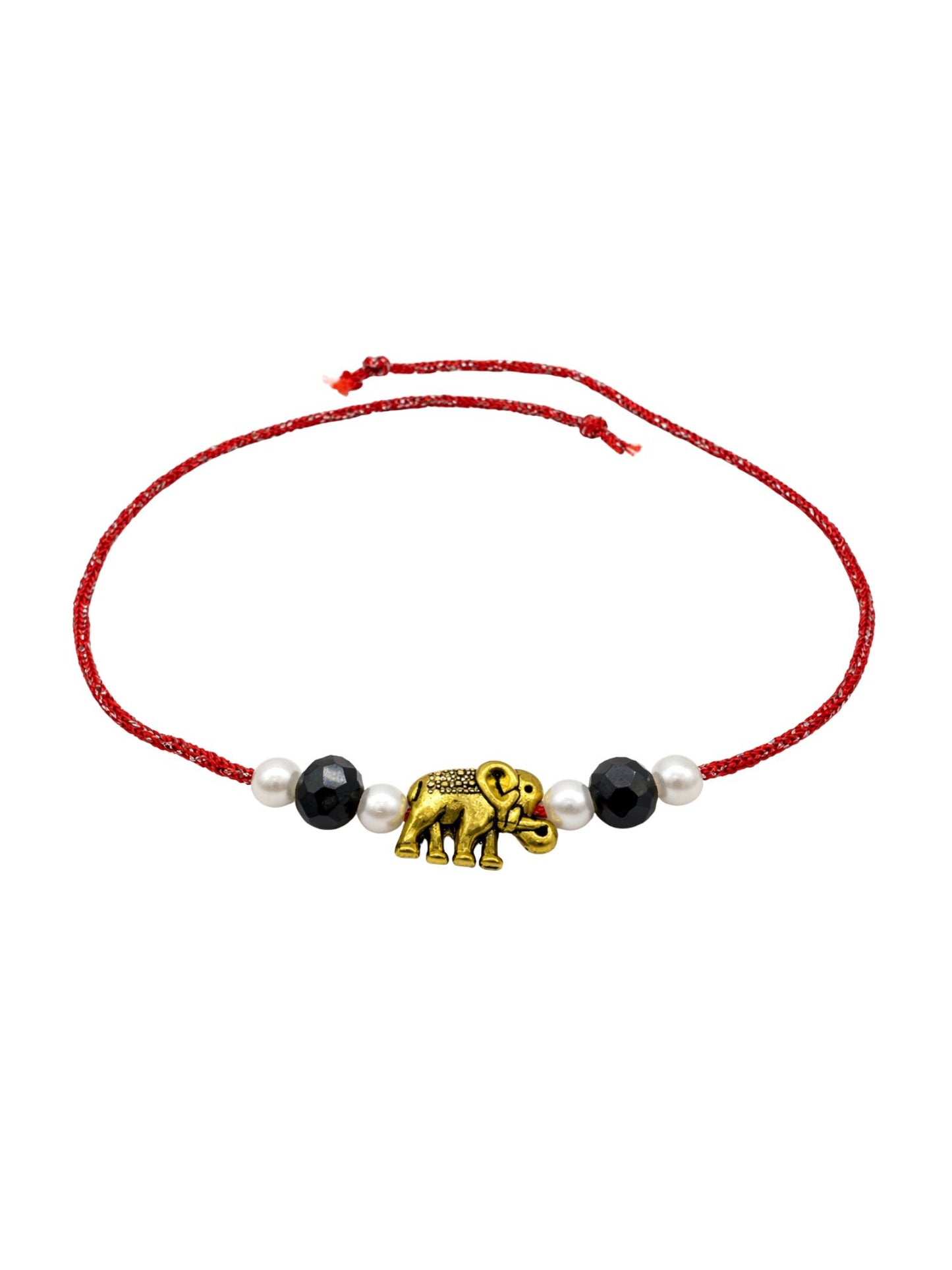 (Set of 2) Om Elephant Charm Rakhi Bracelet for Bhai Bhaiya Bro