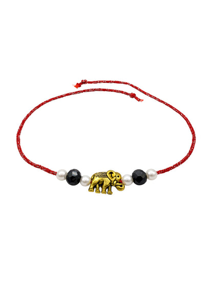 (Set of 2) Om Elephant Charm Rakhi Bracelet for Bhai Bhaiya Bro