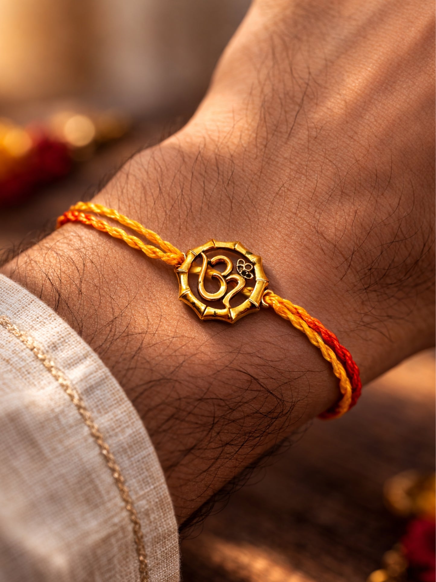 Om Charm Bracelet Rakhi Mauli Thread For Bhai Bhaiya Bro
