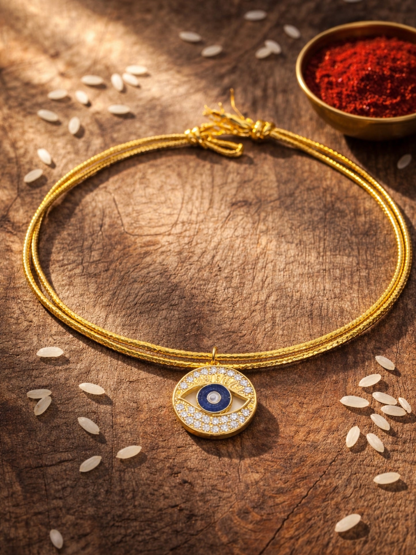 Evil Eye Pendant Bracelet Rakhi For Bhai Bhaiya Bro