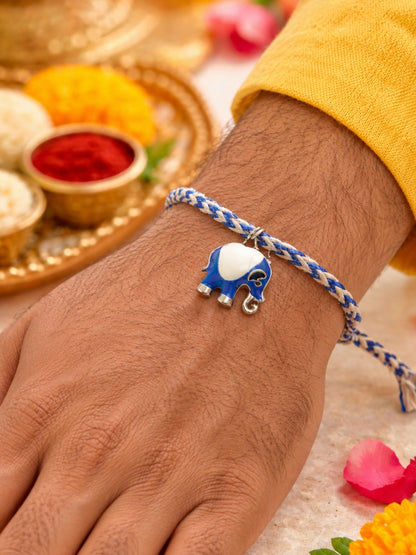 Blue Elephant Rakhi Bracelet For Bhai Bhaiya Bro