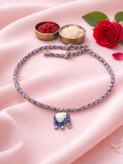 Blue Elephant Rakhi Bracelet For Bhai Bhaiya Bro