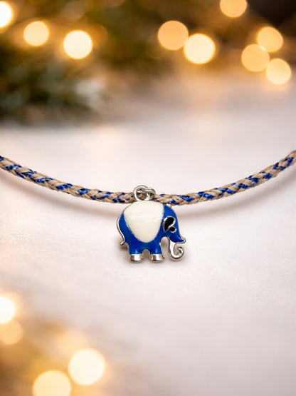 Blue Elephant Rakhi Bracelet For Bhai Bhaiya Bro