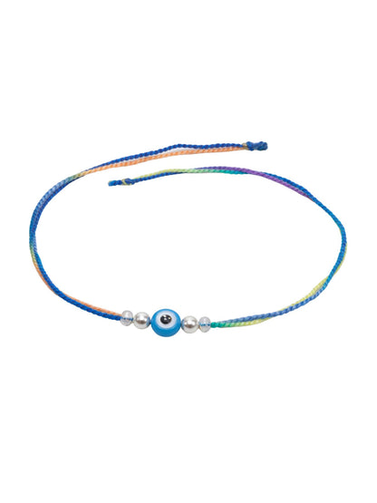 (Set of 2) Blue Evil Eye Charm Rakhi Bracelet for Bro