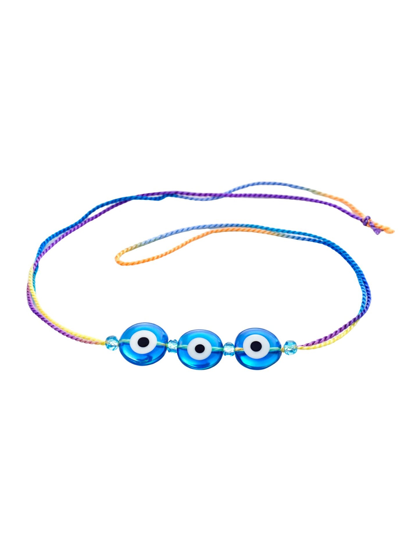 (Set of 2) Blue Evil Eye Charm Rakhi Bracelet for Bro