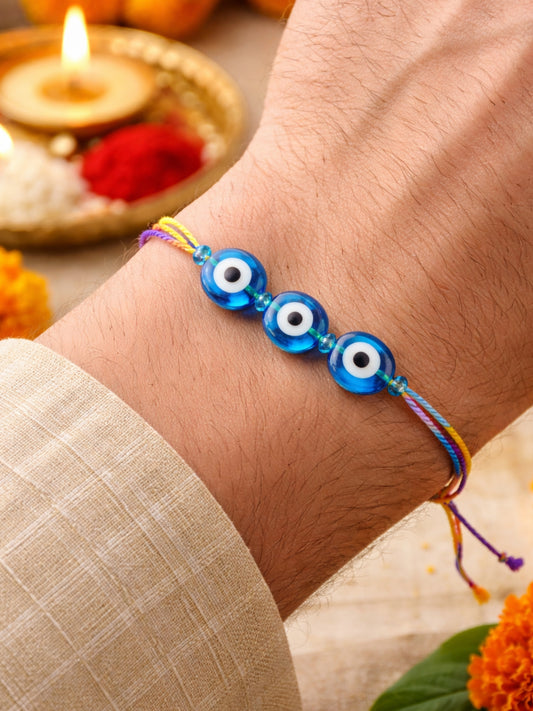 Triple Evil Eye Bracelet Rakhi For Bhai Bhaiya Bro