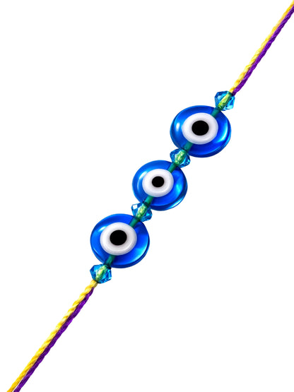 Triple Evil Eye Bracelet Rakhi For Bhai Bhaiya Bro