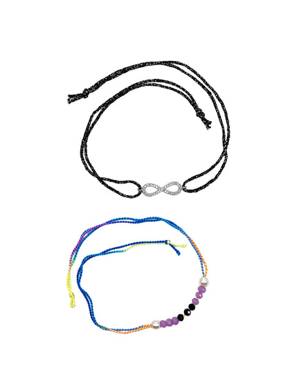 (Set of 2) Infinity Crystal Rakhi Bracelet For Bhaiya Bro