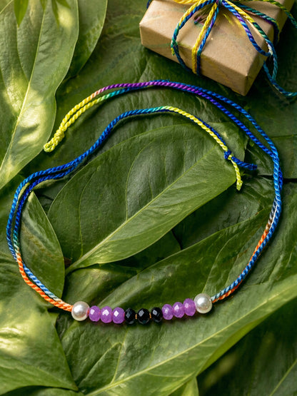 Beaded Pearl Rakhi Bracelet For Bhai Bhaiya Bro Gift