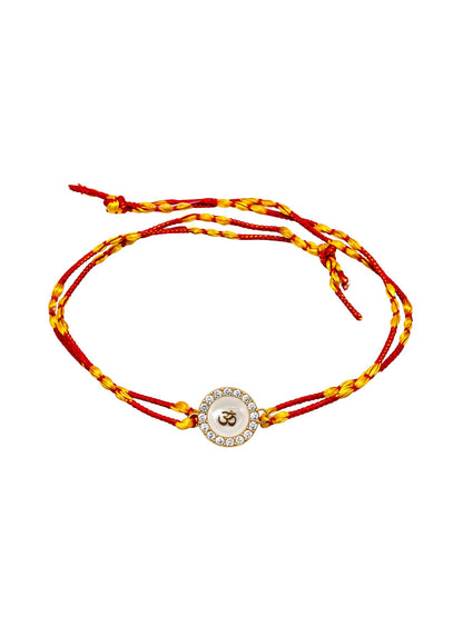 (Set of 3) Om Swastik Charm Rakhi Bracelet For Bhaiya Bro