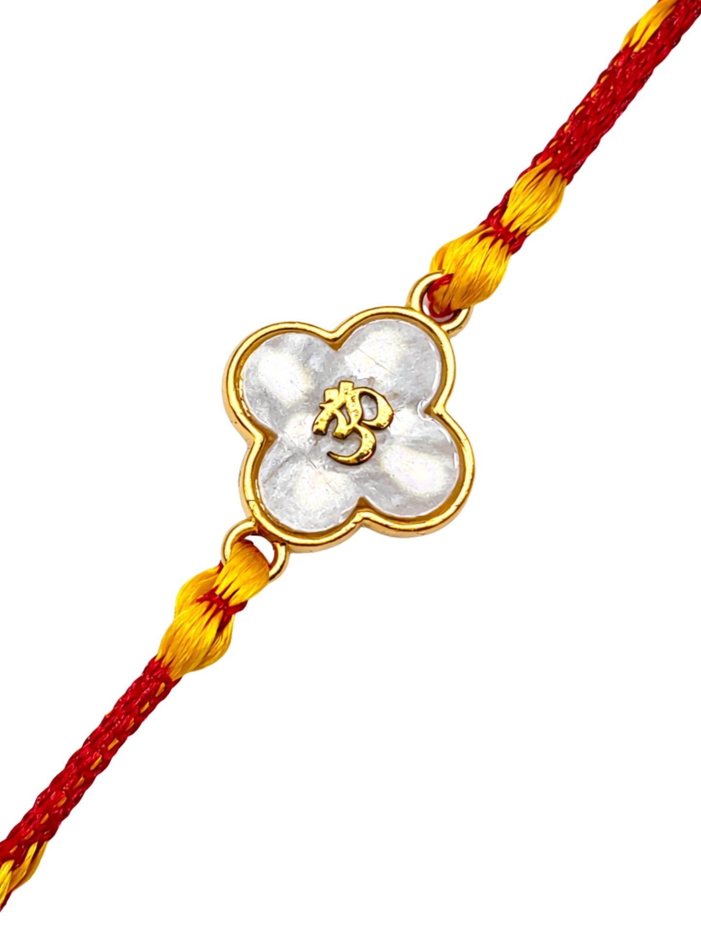 Gold Om Charm Rakhi Bracelet For Bhai Bhaiya Bro Gift
