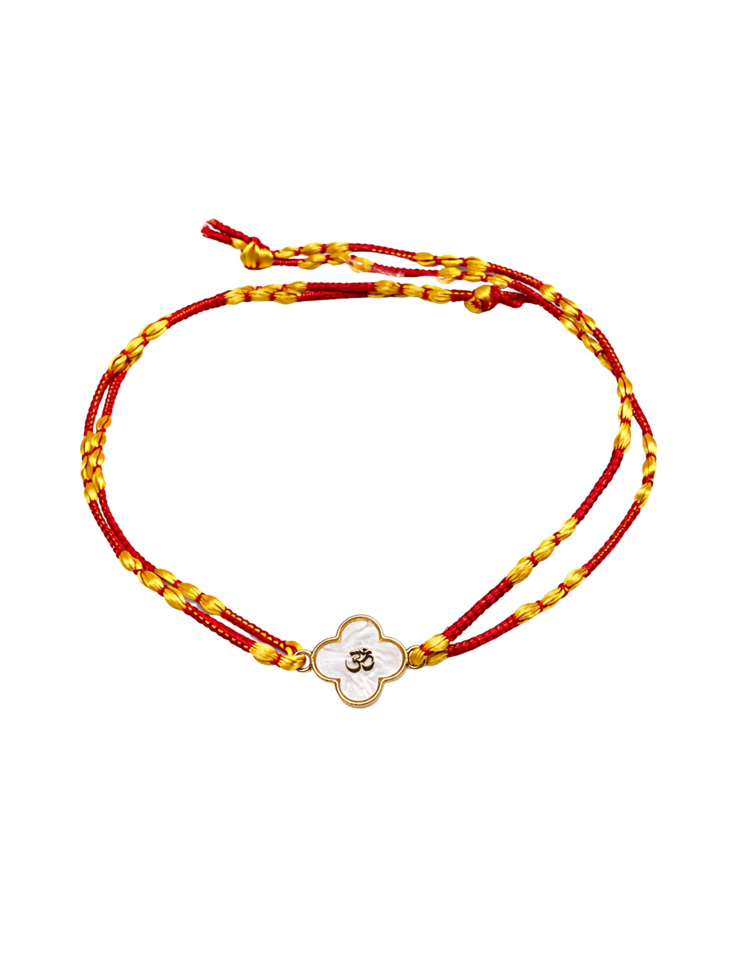Gold Om Charm Rakhi Bracelet For Bhai Bhaiya Bro Gift