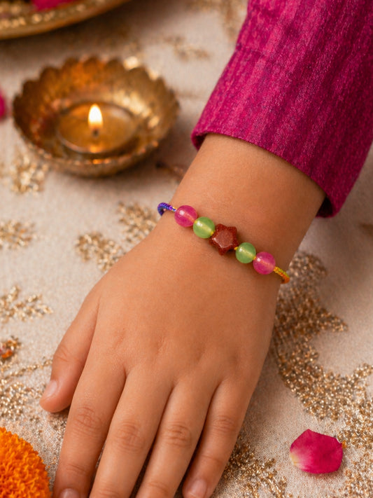 Star Bead Bracelet Kids Rakhi For Bhai Bhaiya Bro Gift