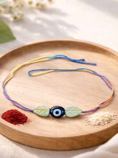 Evil Eye Leaf Kids Rakhi Bracelet For Bhai Bhaiya Bro