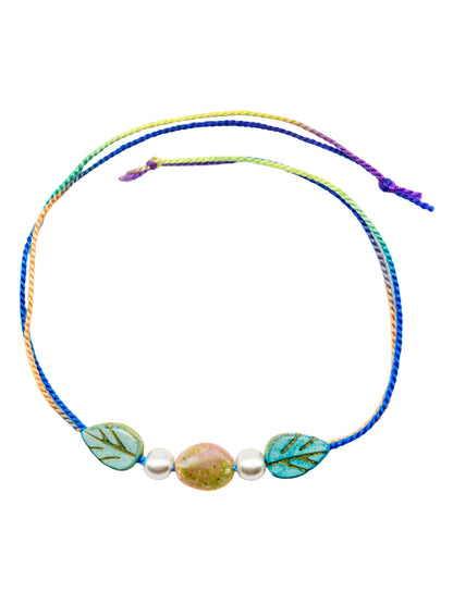 Leaf Stone Pearl Kids Rakhi Bracelet For Bhai Bhaiya Bro Gift