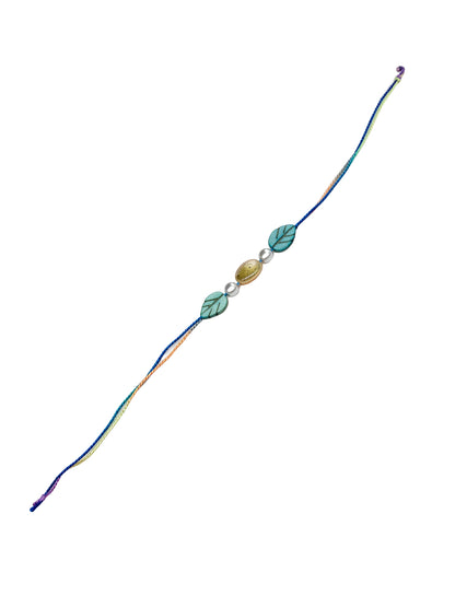 Leaf Stone Pearl Kids Rakhi Bracelet For Bhai Bhaiya Bro Gift