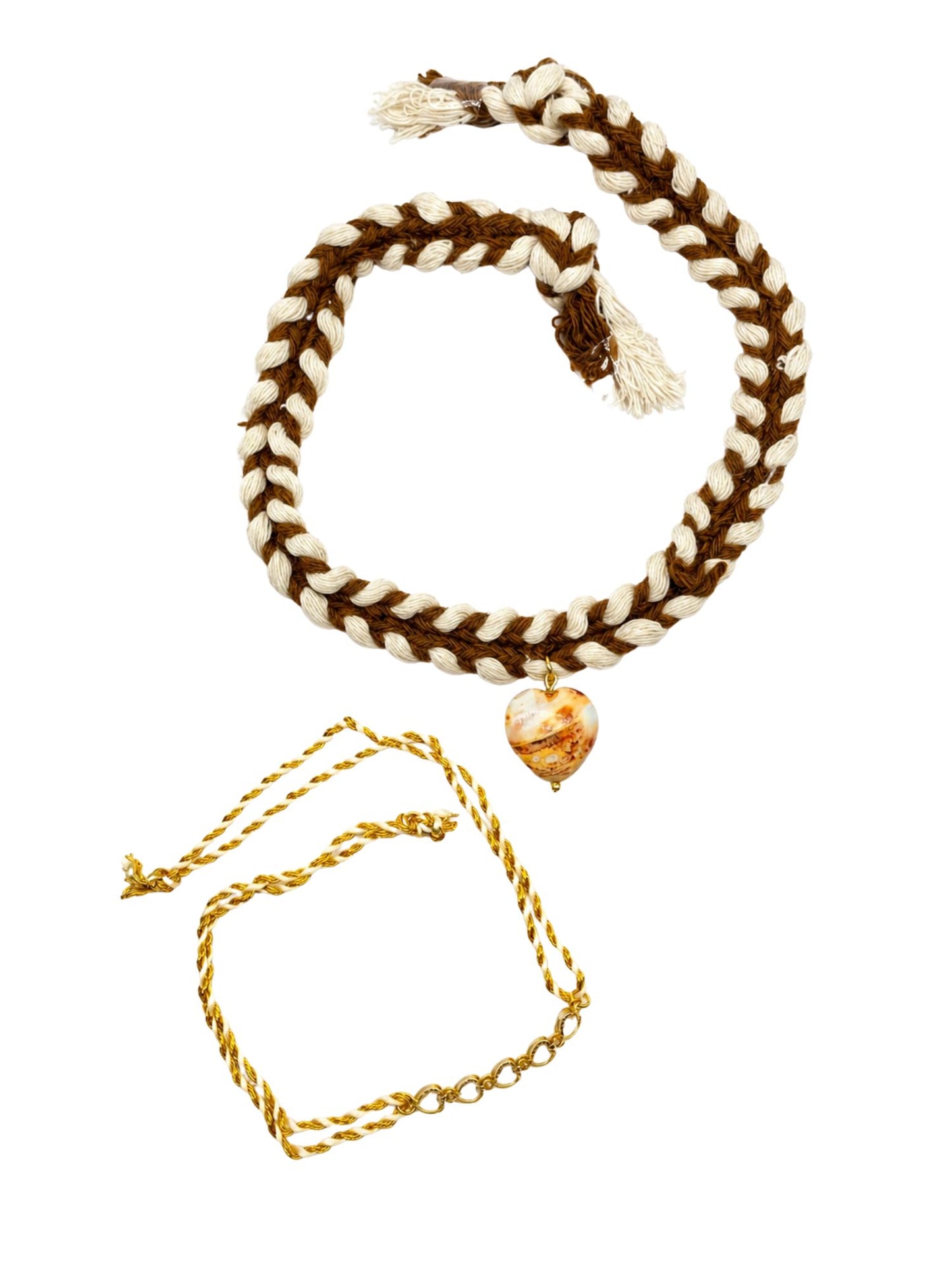 (Set of 2) Natural Stone Pearl Heart Bracelet For Bhaiya Bro