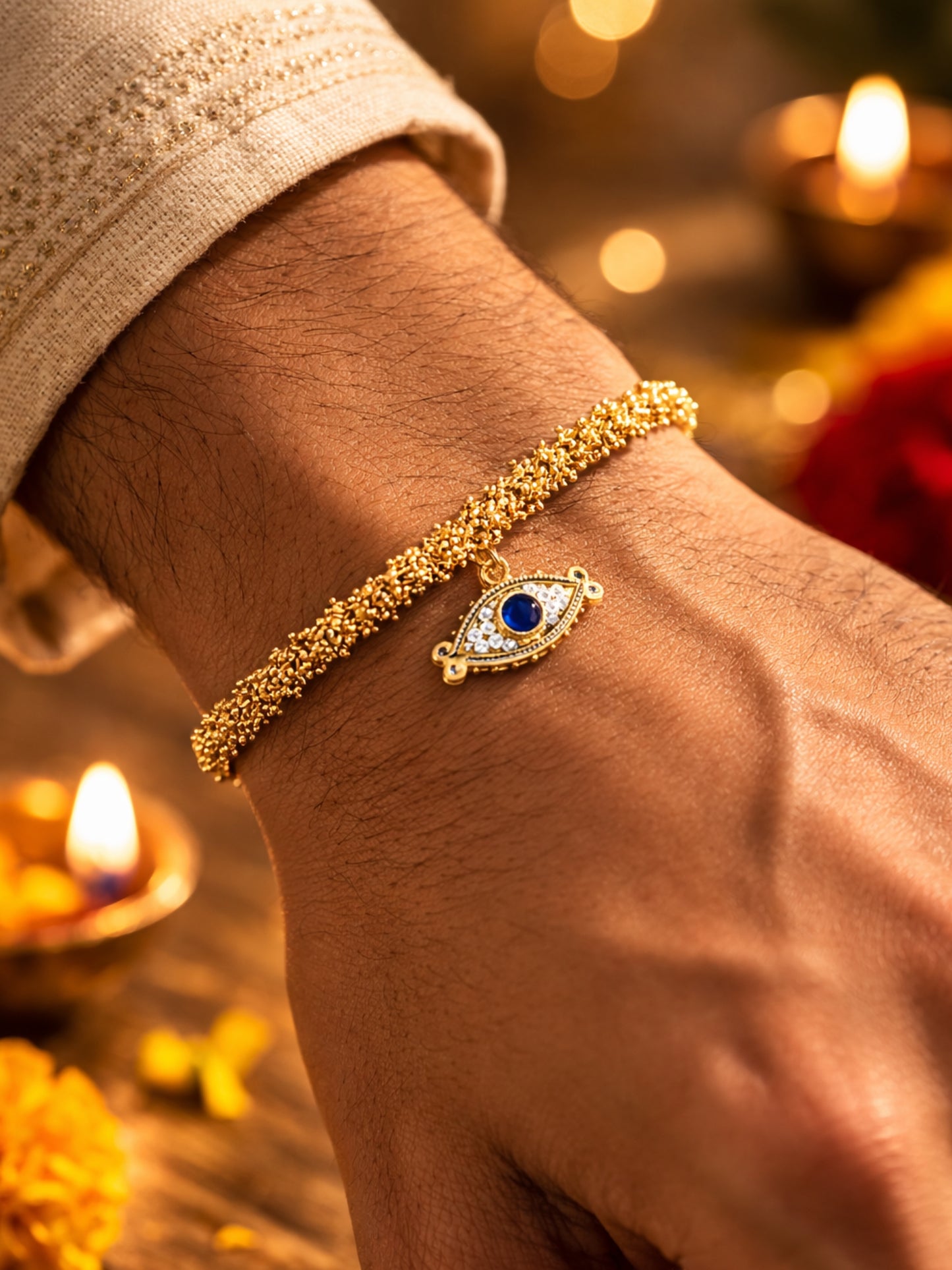 Evil Eye Charm Rakhi Bracelet For Bhai Bhaiya Bro