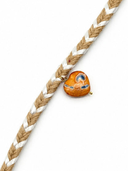 Healing Stone Heart Bracelet Rakhi For Bhai Bhaiya Bro Gift