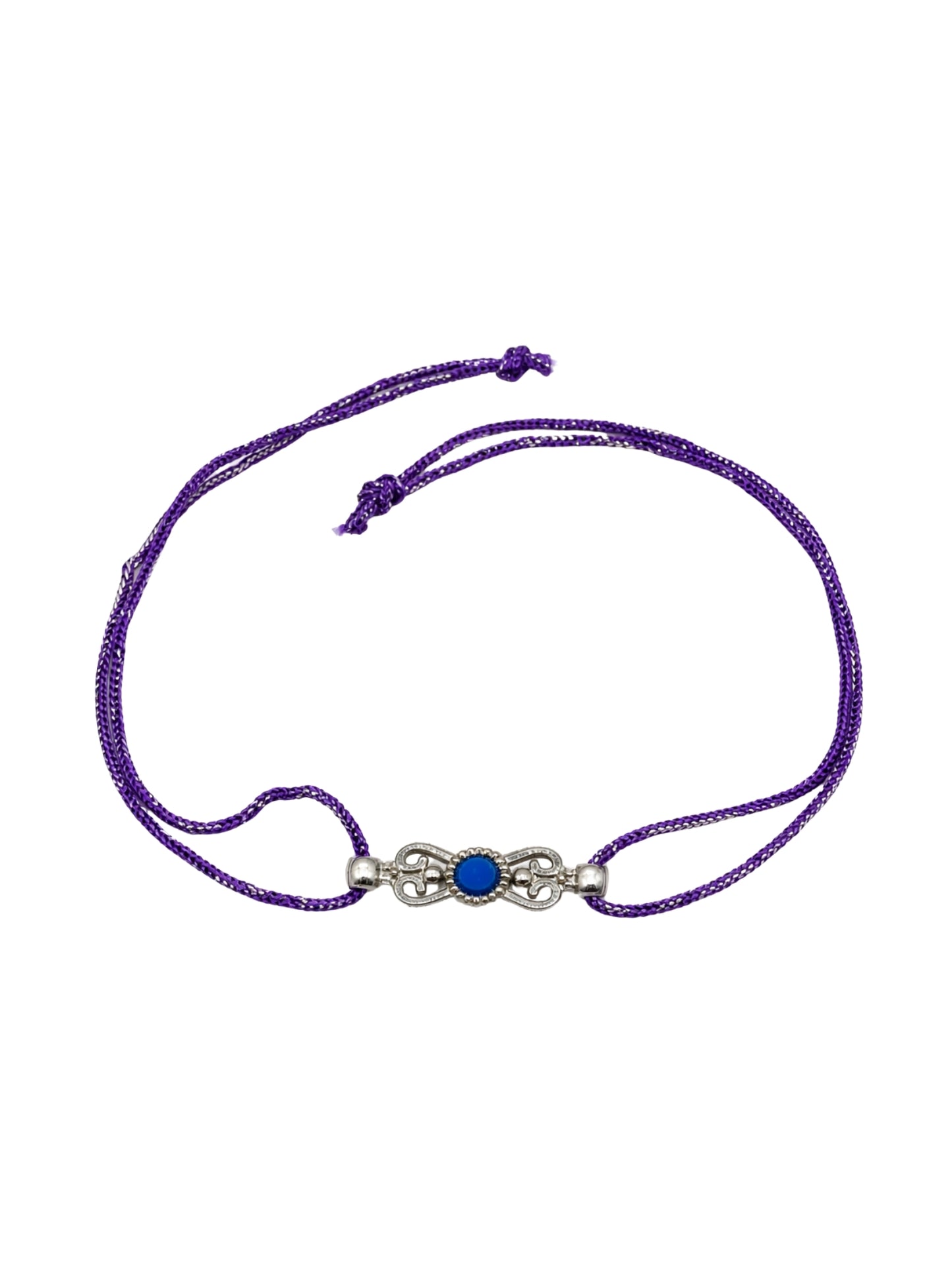 Silver Plated Blue Stone Bracelet Rakhi For Bhai
