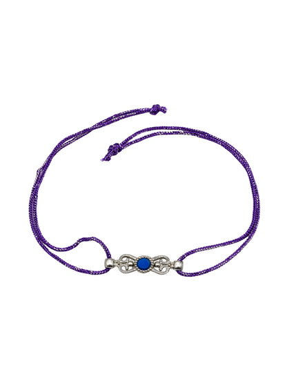 Silver Plated Blue Stone Bracelet Rakhi For Bhai
