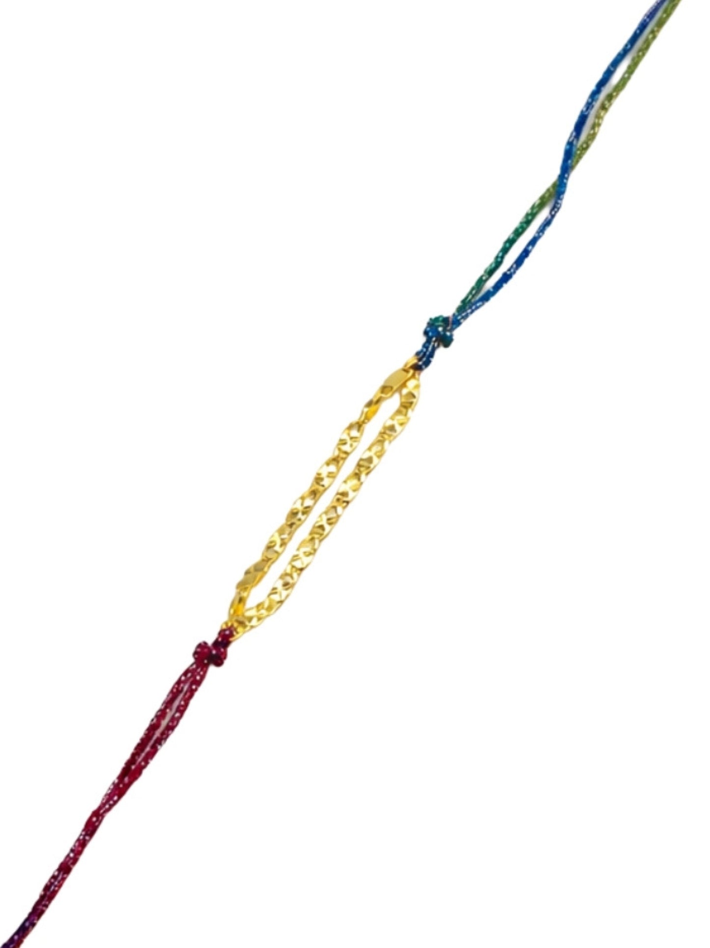 Gold Plated Double Chain Bracelet Rakhi For Bhai Bhaiya Bro