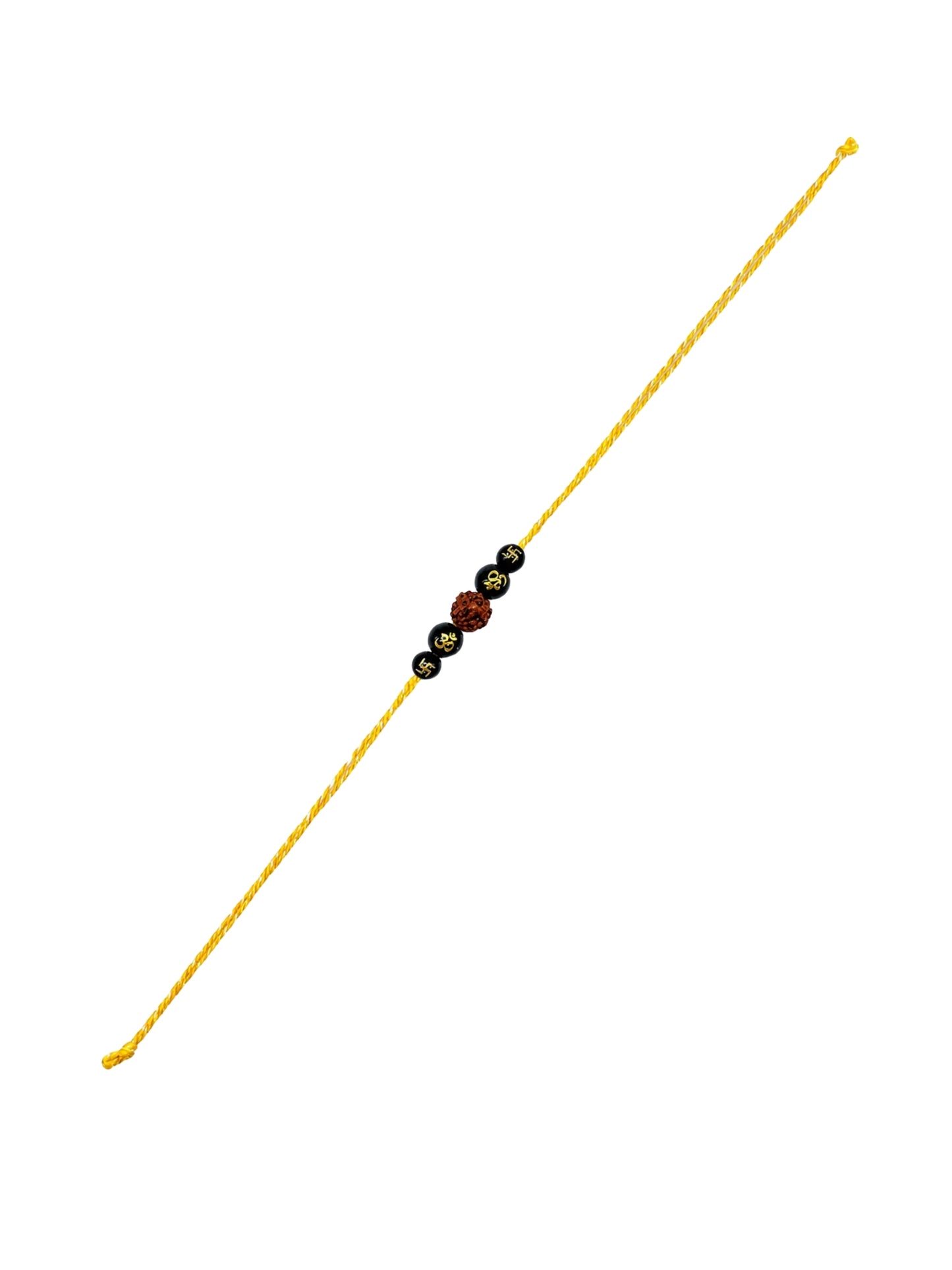 Rudraksha Black Beads Bracelet Rakhi For Bhai Bhaiya Bro