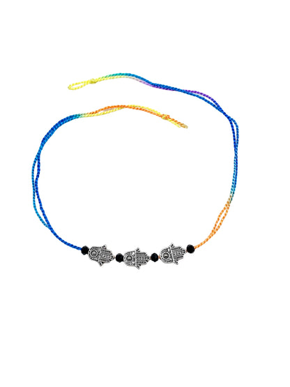 Silver-Plated Hamsa Bracelet Rakhi For Bhai Bhaiya Bro