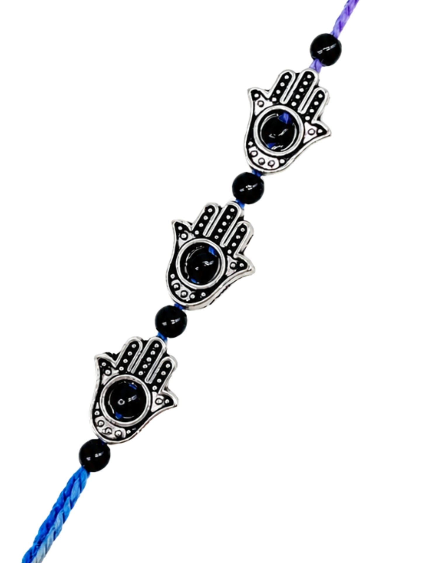 Black Evil Eye Hamsa Rakhi Bracelet For Bhai Bhaiya Bro