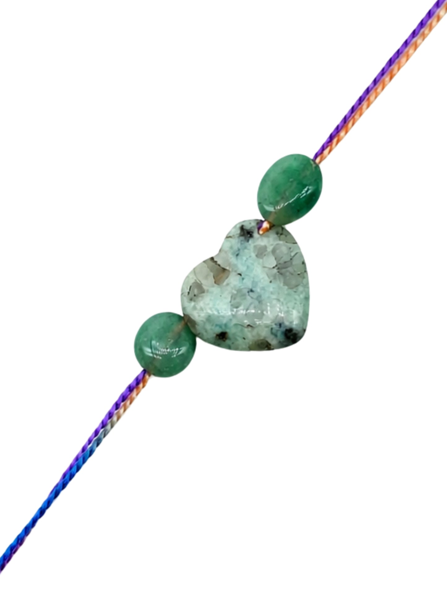 Green Stone Heart Rakhi Bracelet For Bhai Bro