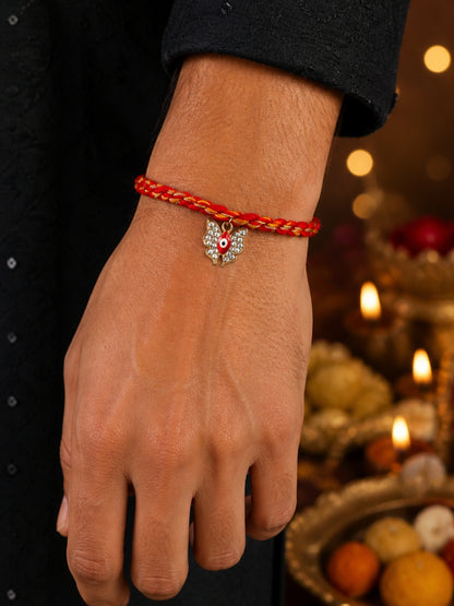 AD Butterfly Evil Eye Rakhi Bracelet For Bhai Bro