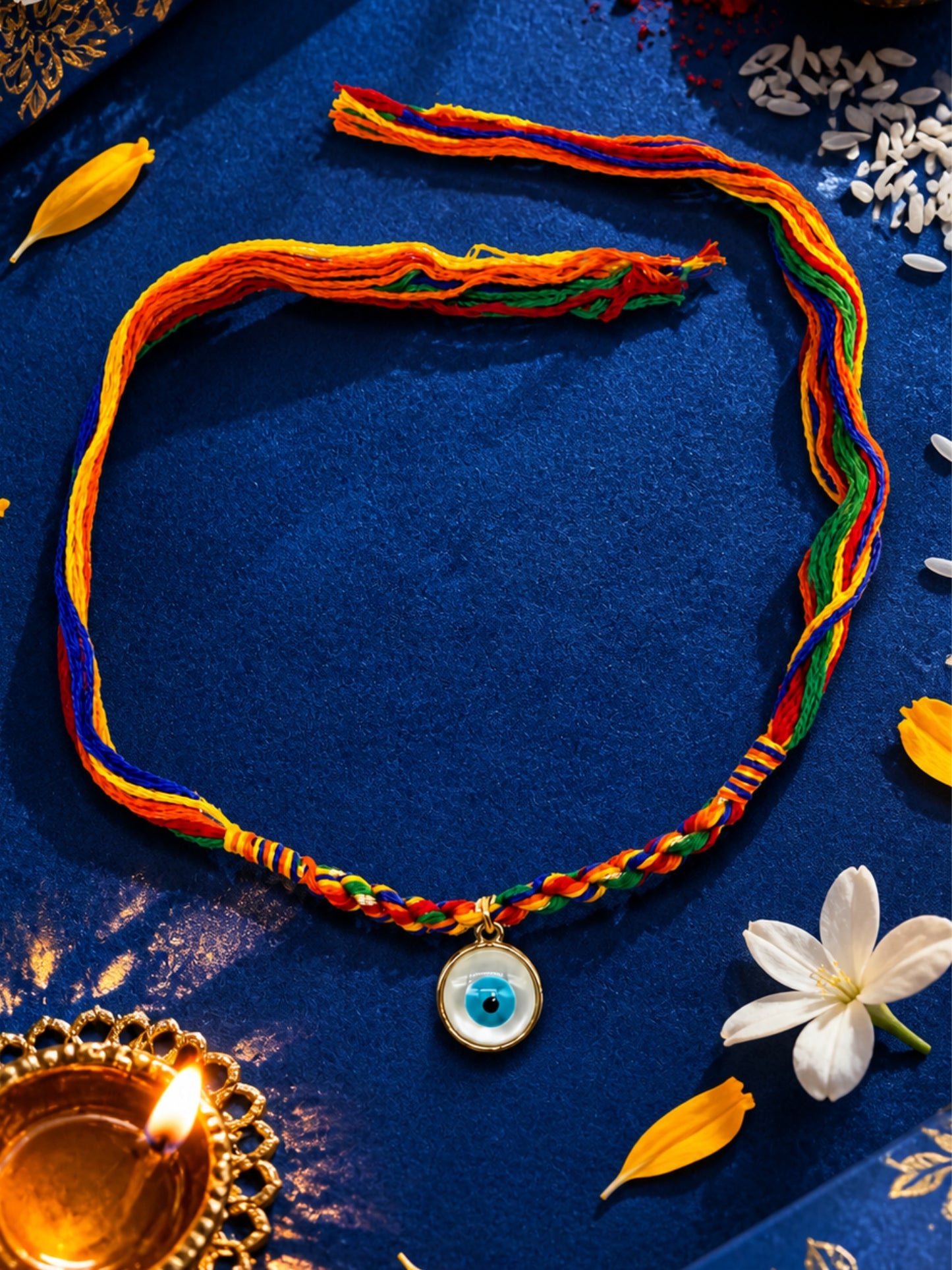 Round Evil Eye Rakhi Bracelet For Bhai Bhaiya Bro