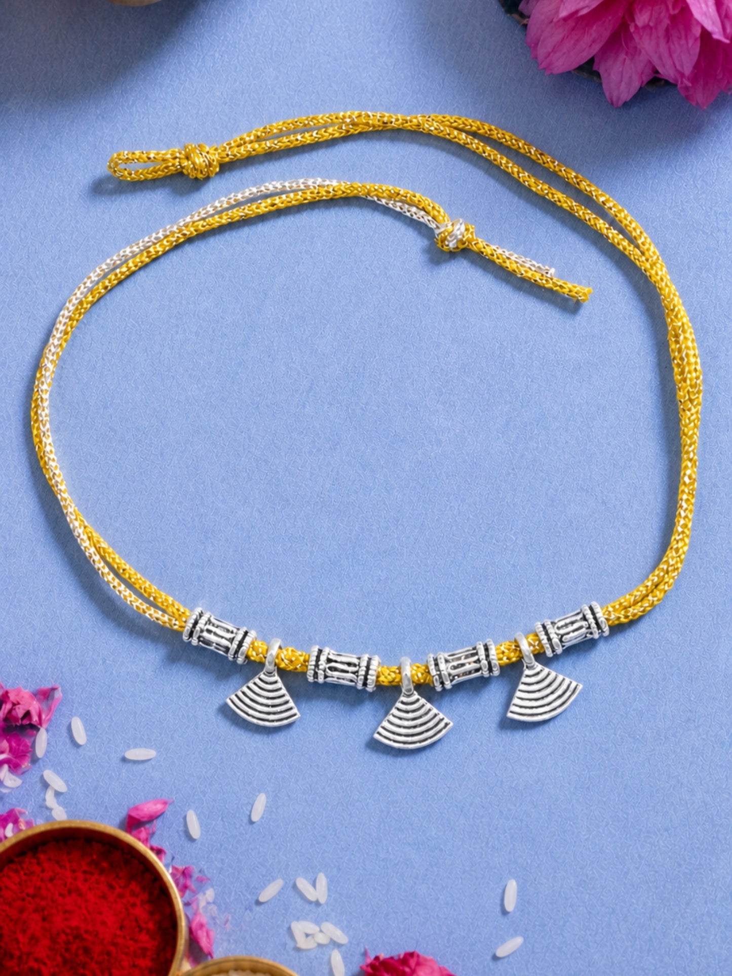 Oxidized Tribal Boho Charm Rakhi Bracelet For Bhai Bro