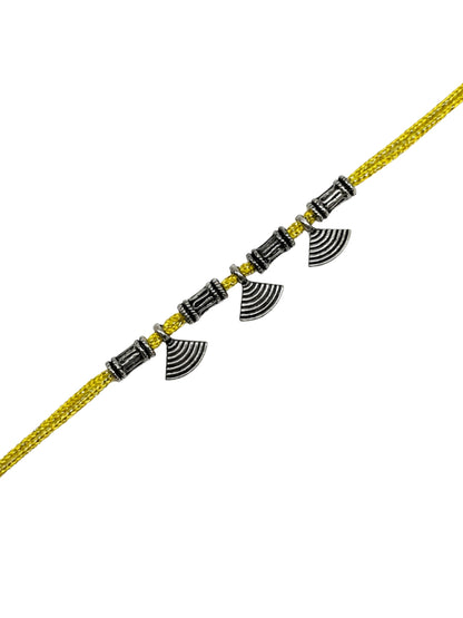 Oxidized Tribal Boho Charm Rakhi Bracelet For Bhai Bro