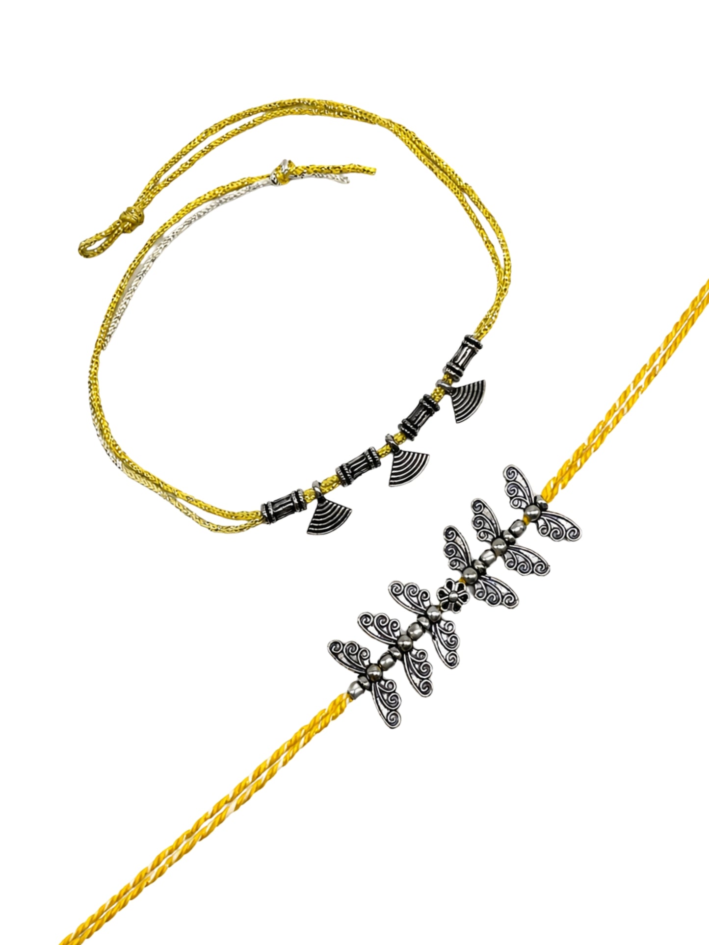(Set of 2) Tribal Boho Butterfly Charm Rakhi Bracelet Bhai Bro