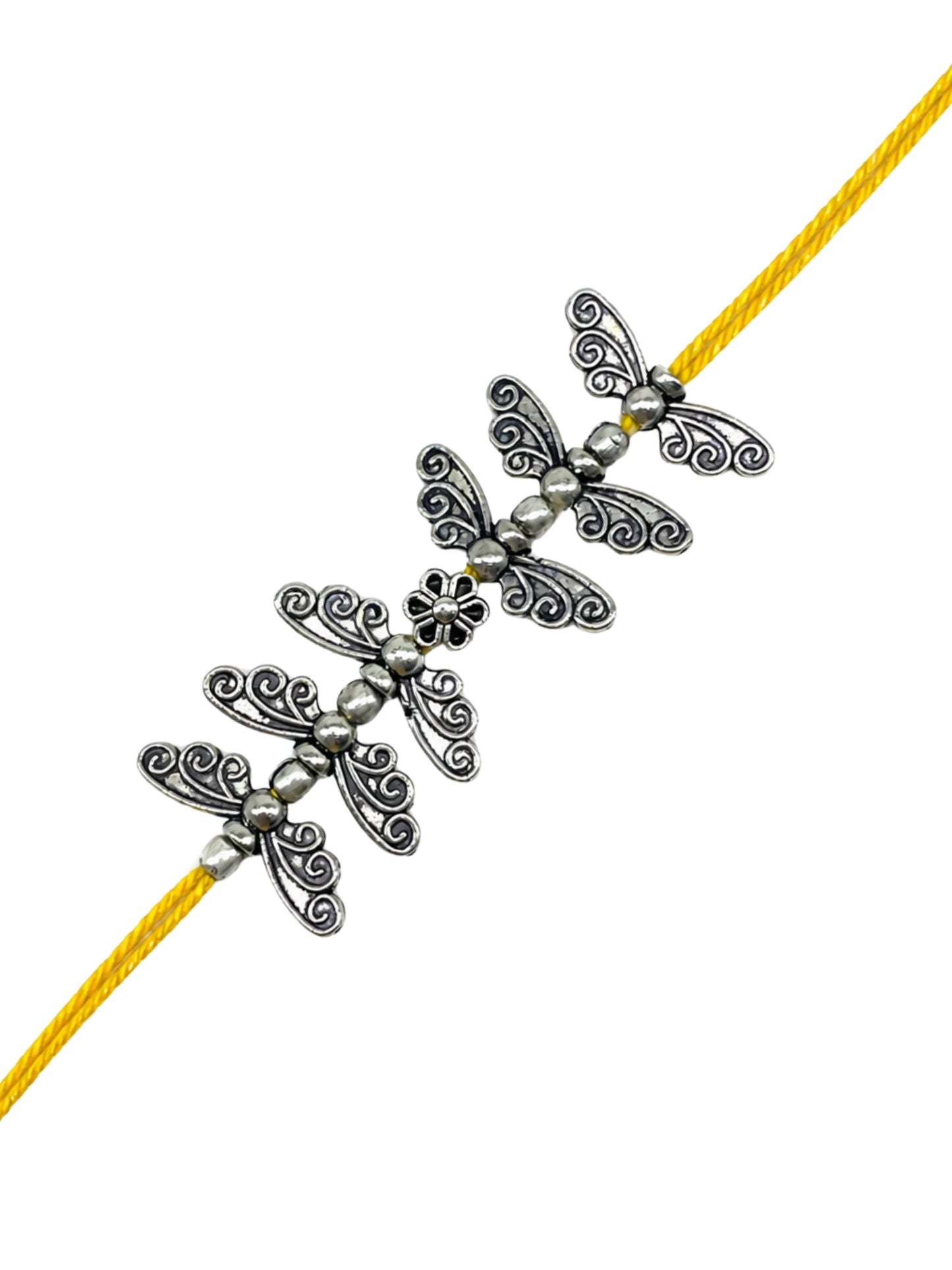 Oxidized Silver Butterfly Rakhi Bracelet For Bro